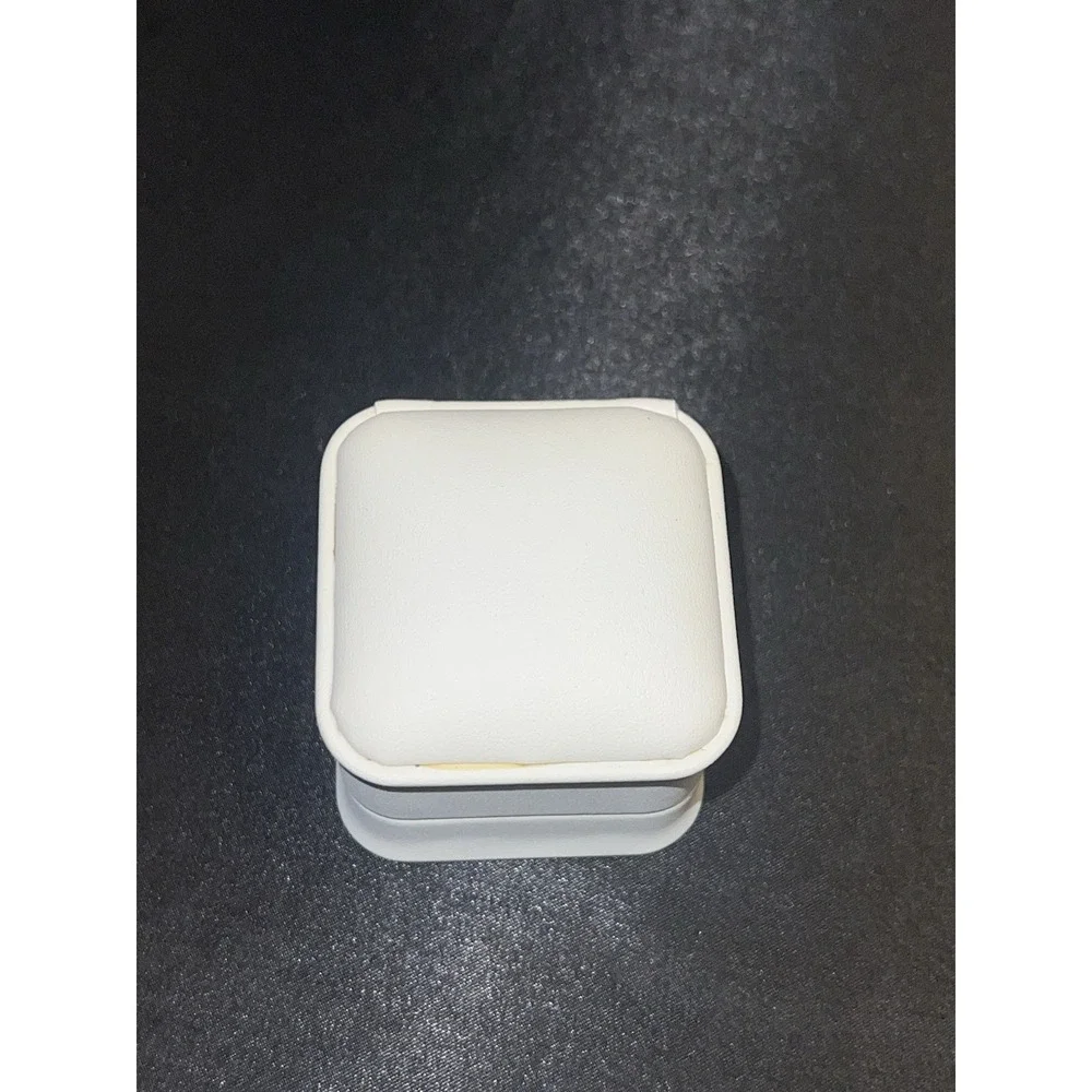 Brand new White Faux Leather Earring Gift Box – Hinged Presentation Box